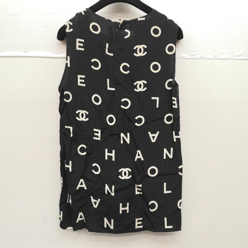 シャネル CHANEL シャツ、ブラウス 半袖 P07947V05558 97P ココロゴ シルク ノースリーブ ブラウス 40 黒 / ブラック / black レディース USED 古着 中古 50149901