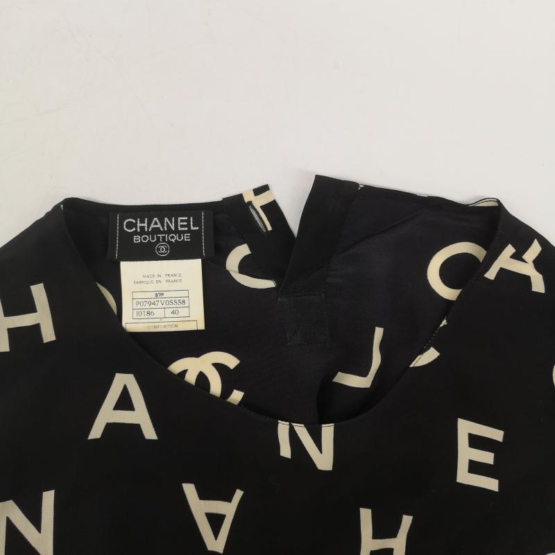 シャネル CHANEL シャツ、ブラウス 半袖 P07947V05558 97P ココロゴ シルク ノースリーブ ブラウス 40 黒 / ブラック / black レディース USED 古着 中古 50149901
