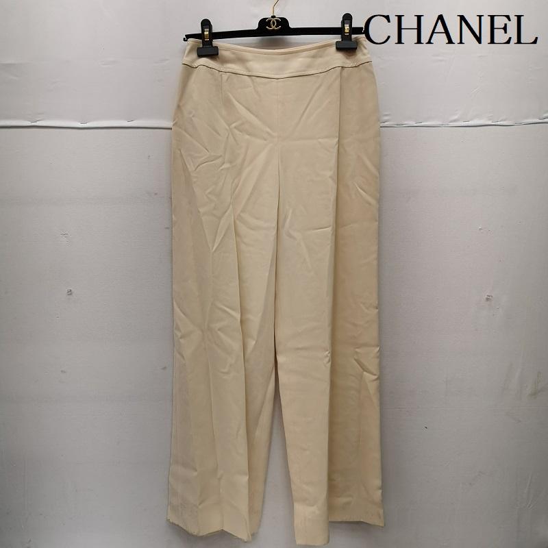シャネル CHANEL パンツ スラックス 98C p09873v06200 ワイド パンツ 40 オフホワイト / オフホワイト / レディース USED 古着 中古 50149905