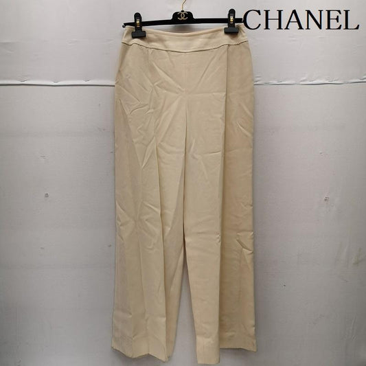 シャネル CHANEL パンツ スラックス 98C p09873v06200 ワイド パンツ 40 オフホワイト / オフホワイト / レディース USED 古着 中古 50149905