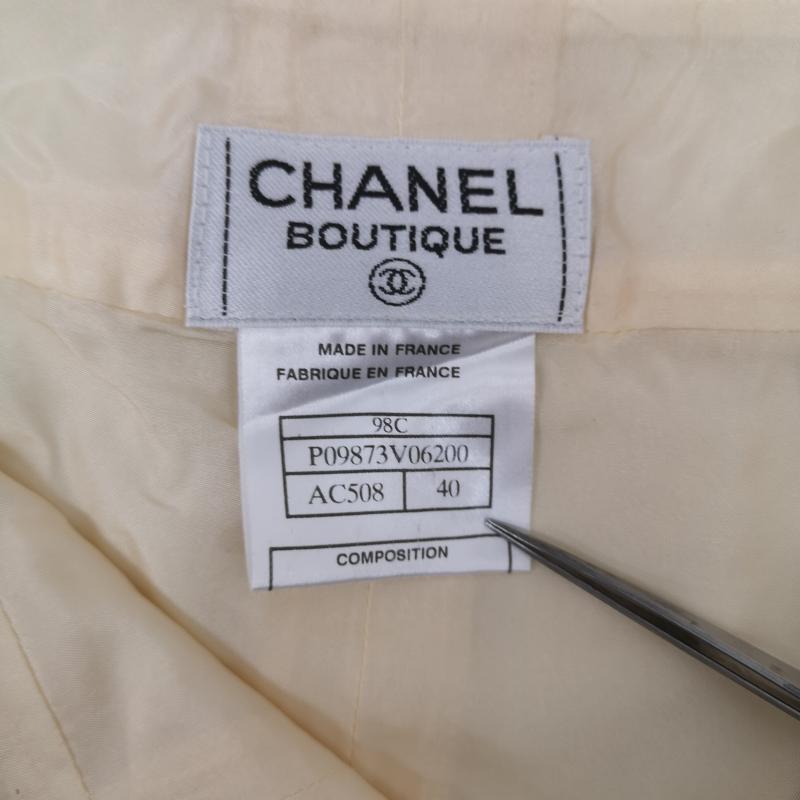 シャネル CHANEL パンツ スラックス 98C p09873v06200 ワイド パンツ 40 オフホワイト / オフホワイト / レディース USED 古着 中古 50149905