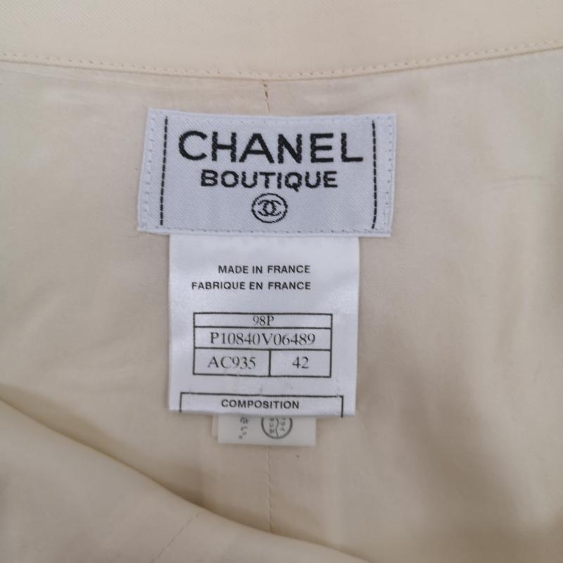 シャネル CHANEL パンツ スラックス 98P P10840V06489 ウール パンツ 42 オフホワイト / オフホワイト / レディース USED 古着 中古 50149907