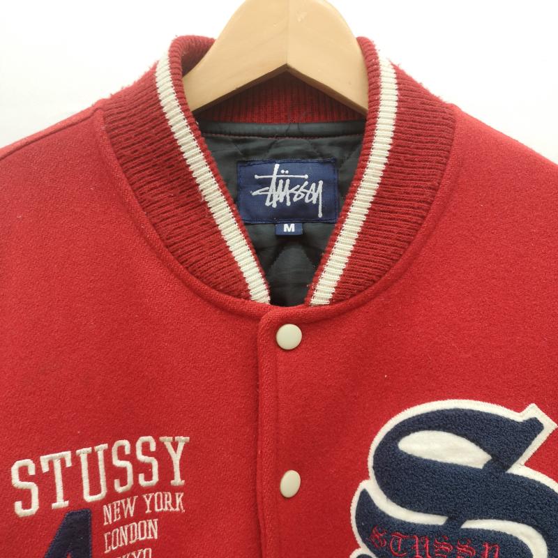 ステューシー STUSSY ジャケット、上着 ジャンパー、ブルゾン 98年 USA製 OLD BIG 4 JACKET ビッグ4 袖革 スタジャン M 赤 / レッド / red メンズ USED 古着 中古 50149919