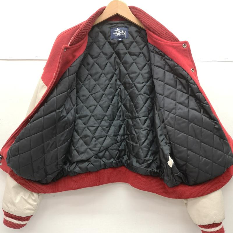 ステューシー STUSSY ジャケット、上着 ジャンパー、ブルゾン 98年 USA製 OLD BIG 4 JACKET ビッグ4 袖革 スタジャン M 赤 / レッド / red メンズ USED 古着 中古 50149919