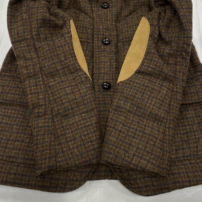 コムデギャルソン・ジュンヤワタナベマン COMME des GARCONS JUNYA WATANABE MAN ジャケット、上着 ジャンパー、ブルゾン ツイードジャケット Padding Tweed Jacket エルボーパッチ コーデュロイ切替 チェック 茶 / ブラウン / brown メンズ USED 古着 中古 50149927