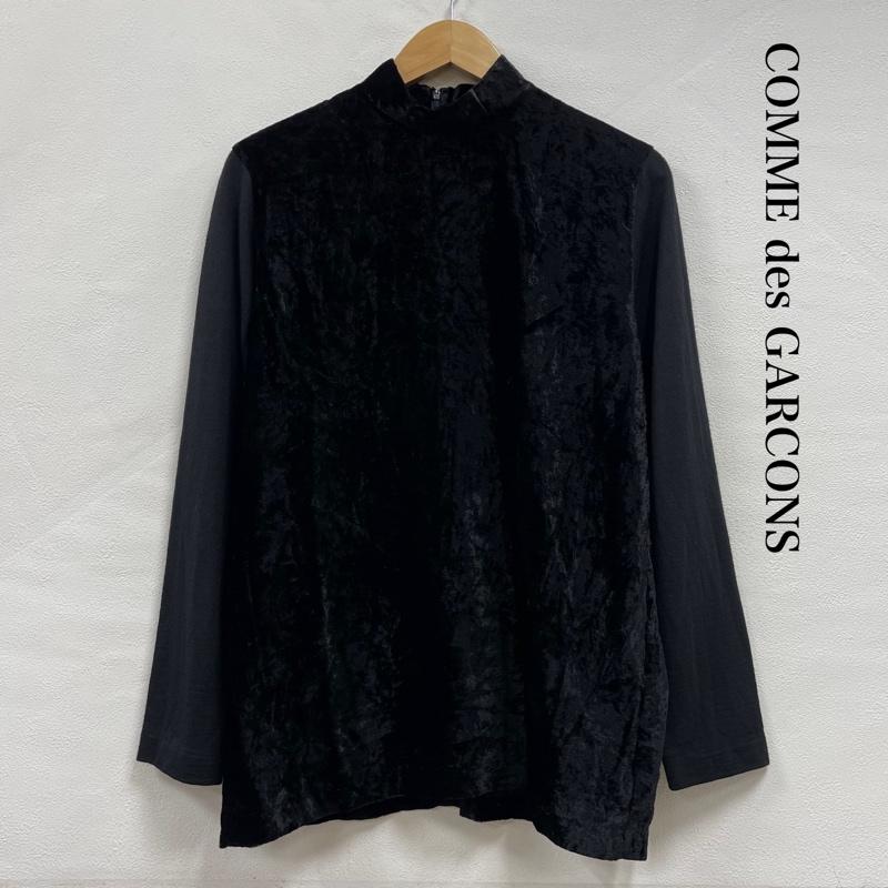 ローブドシャンブル コムデギャルソン robe de chambre COMME des GARCONS カットソー 長袖 ファネルネック カットソー ベルベット 異素材切替 RT050090 黒 / ブラック / black レディース USED 古着 中古 50149938