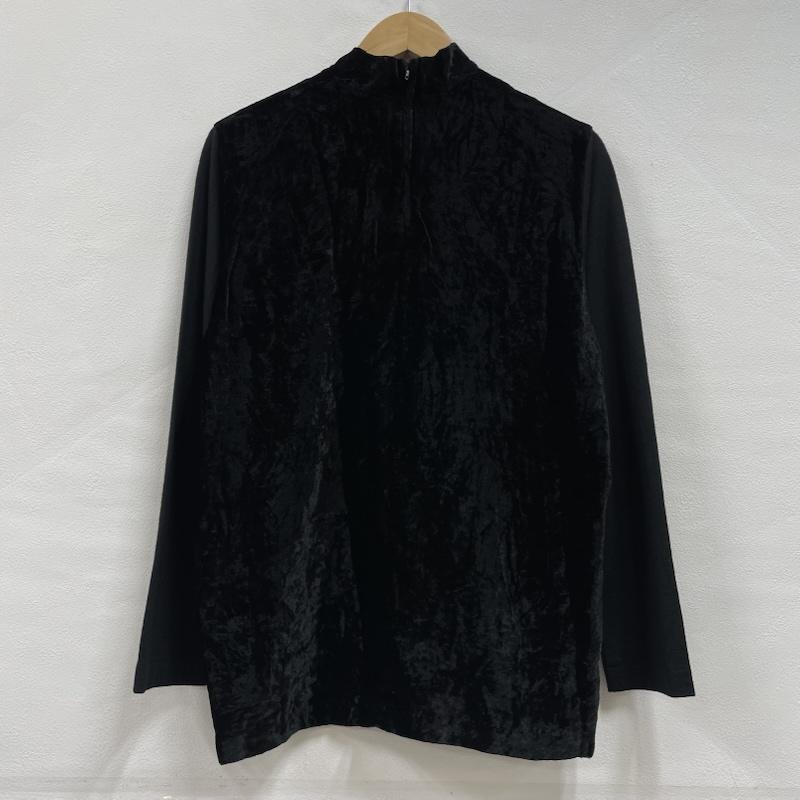 ローブドシャンブル コムデギャルソン robe de chambre COMME des GARCONS カットソー 長袖 ファネルネック カットソー ベルベット 異素材切替 RT050090 黒 / ブラック / black レディース USED 古着 中古 50149938