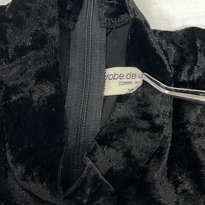 ローブドシャンブル コムデギャルソン robe de chambre COMME des GARCONS カットソー 長袖 ファネルネック カットソー ベルベット 異素材切替 RT050090 黒 / ブラック / black レディース USED 古着 中古 50149938