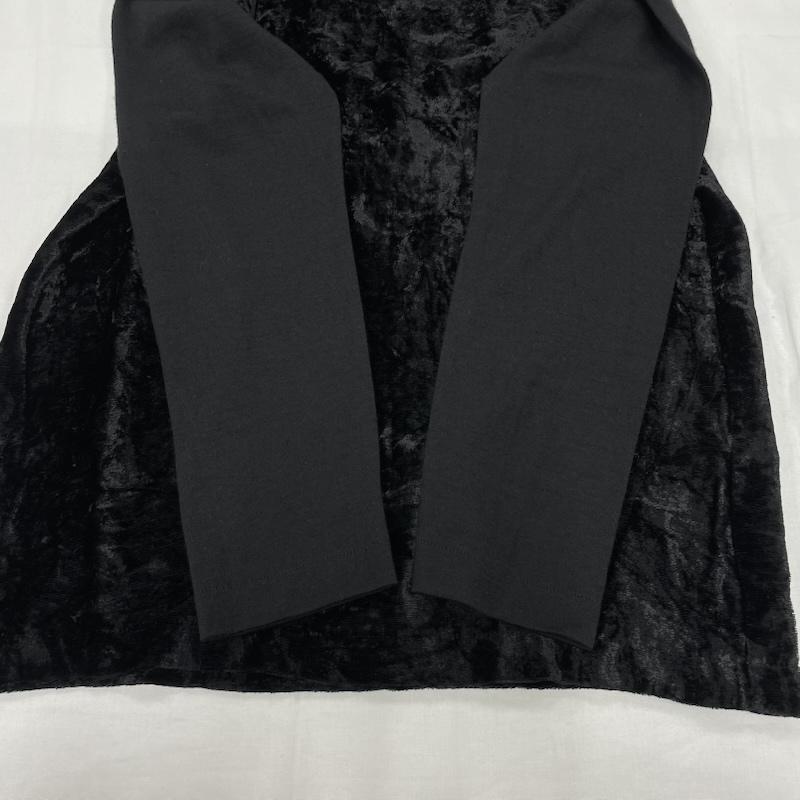 ローブドシャンブル コムデギャルソン robe de chambre COMME des GARCONS カットソー 長袖 ファネルネック カットソー ベルベット 異素材切替 RT050090 黒 / ブラック / black レディース USED 古着 中古 50149938
