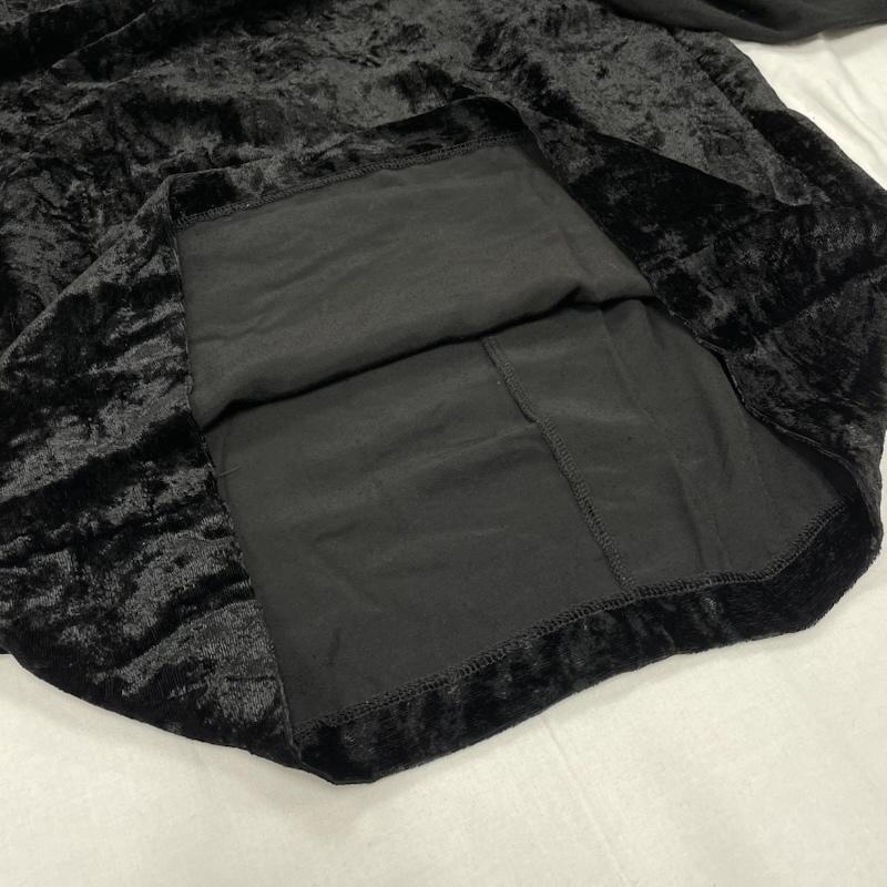 ローブドシャンブル コムデギャルソン robe de chambre COMME des GARCONS カットソー 長袖 ファネルネック カットソー ベルベット 異素材切替 RT050090 黒 / ブラック / black レディース USED 古着 中古 50149938