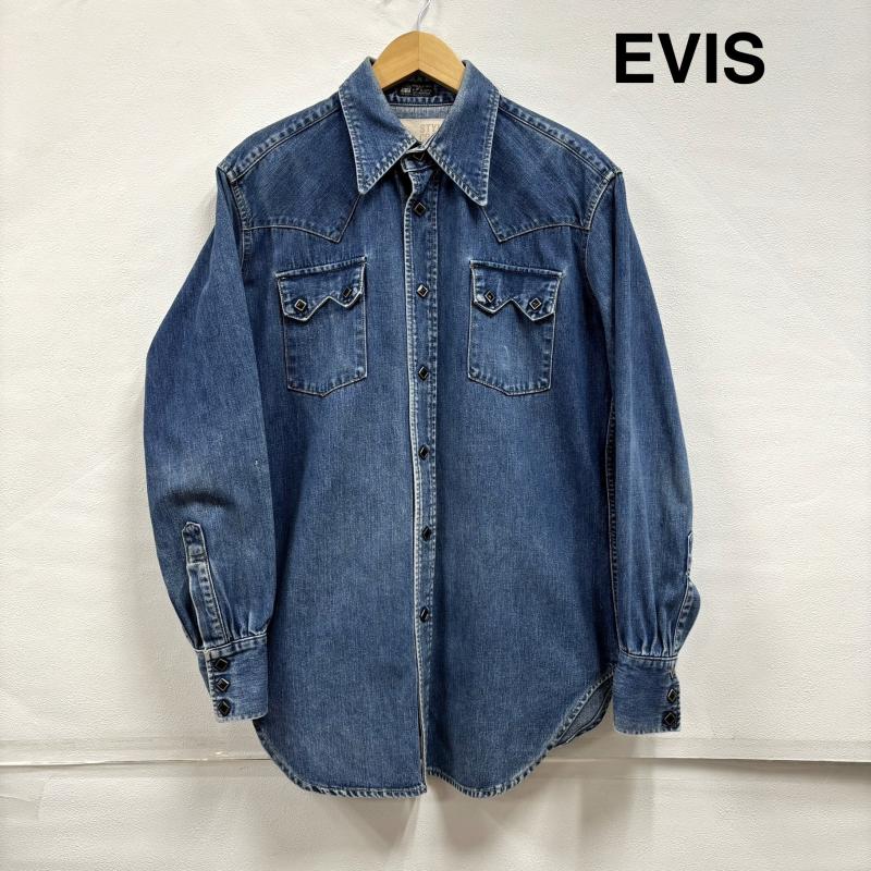 エヴィス EVISU シャツ、ブラウス 長袖 インディゴデニムシャツ ウエスタンシャツ Lot 3401 スナップボタン 40 メンズ USED 古着 中古 50149957