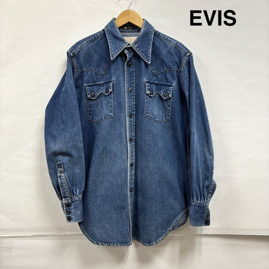 エヴィス EVISU シャツ、ブラウス 長袖 インディゴデニムシャツ ウエスタンシャツ Lot 3401 スナップボタン 40 メンズ USED 古着 中古 50149957