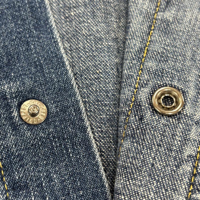 エヴィス EVISU シャツ、ブラウス 長袖 インディゴデニムシャツ ウエスタンシャツ Lot 3401 スナップボタン 40 メンズ USED 古着 中古 50149957