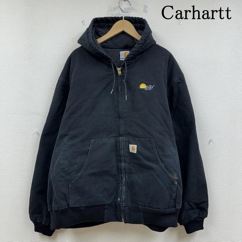 カーハート Carhartt ジャケット、上着 ジャンパー、ブルゾン USA製 企業ロゴ 刺繍 ダック アクティブ ジャケット J140 XXL 黒 / ブラック / black メンズ USED 古着 中古 50149961