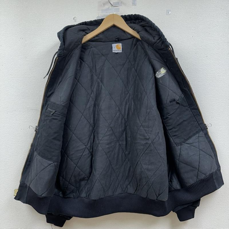 カーハート Carhartt ジャケット、上着 ジャンパー、ブルゾン USA製 企業ロゴ 刺繍 ダック アクティブ ジャケット J140 XXL 黒 / ブラック / black メンズ USED 古着 中古 50149961