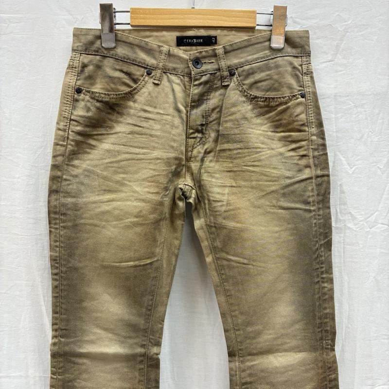 シウ゛ァーライズ CIVARIZE ボトムス ボトムス 製品染め ヒゲ フレア ダメージ スキニー パンツ グランジ Y2K 42 ダメージ加工 メンズ USED 古着 中古 50149970