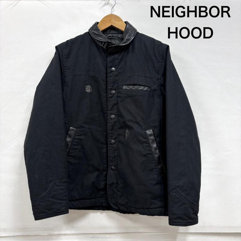 ネイバーフッド NEIGHBORHOOD ジャケット、上着 ジャンパー、ブルゾン ボンバージャケット C-JKT 102NYNH-JKM01 103MT-1035 衿切替レザー チンガード S 黒 / ブラック / black メンズ USED 古着 中古 50149975