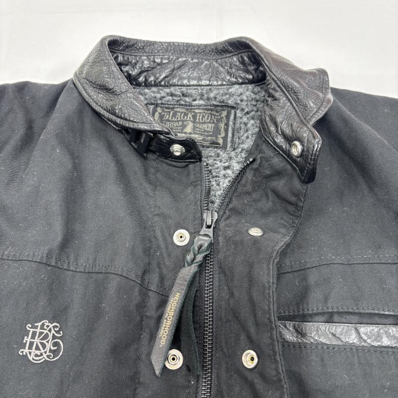 ネイバーフッド NEIGHBORHOOD ジャケット、上着 ジャンパー、ブルゾン ボンバージャケット C-JKT 102NYNH-JKM01 103MT-1035 衿切替レザー チンガード S 黒 / ブラック / black メンズ USED 古着 中古 50149975