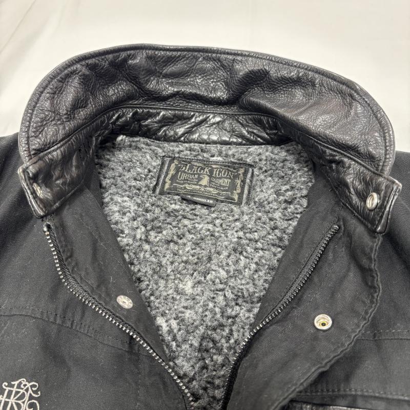 ネイバーフッド NEIGHBORHOOD ジャケット、上着 ジャンパー、ブルゾン ボンバージャケット C-JKT 102NYNH-JKM01 103MT-1035 衿切替レザー チンガード S 黒 / ブラック / black メンズ USED 古着 中古 50149975