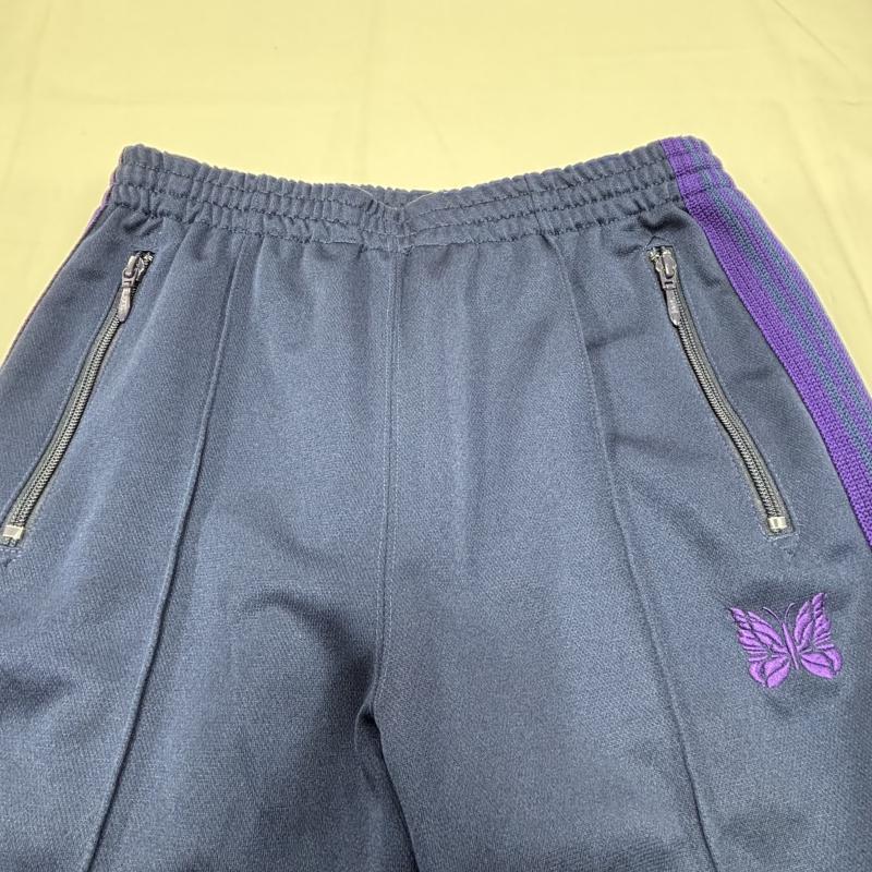 ニードルス Needles パンツ スラックス ブーツカット トラックパンツ FK195 蝶 刺繍 ゴムウエスト サイドライン ジップポケット XS 紺 / ネイビー / navy X 緑 / グリーン / green X 紫 / パープル / purple メンズ USED 古着 中古 50149980
