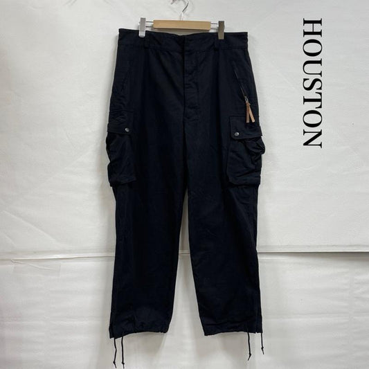 ヒューストン HOUSTON パンツ ワークパンツ、ペインターパンツ M-47 カーゴパンツ ミリタリー FRENCE ARMEE フラップポケット 裾ドローコード 46 黒 / ブラック / black メンズ USED 古着 中古 50149983
