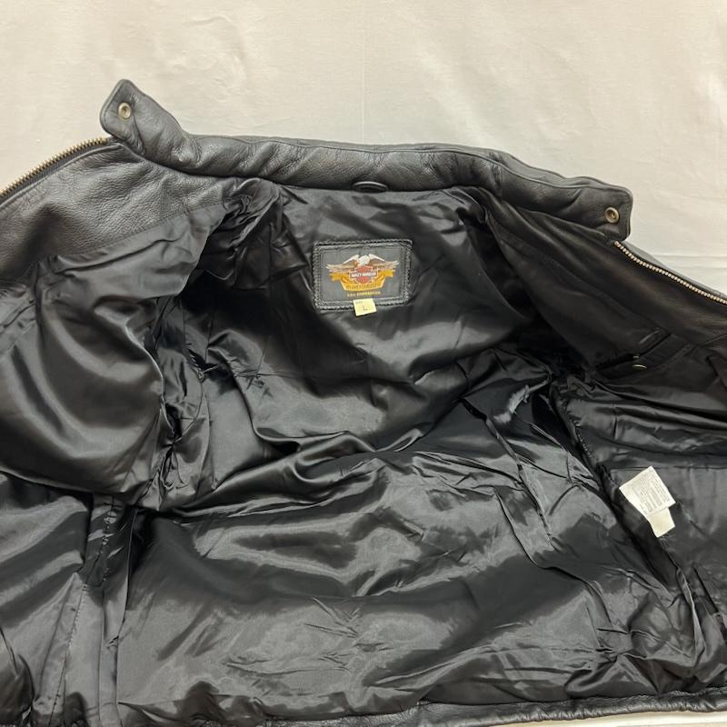 ハーレーダビッドソン Harley-Davidson ジャケット、上着 ダウンジャケット オールレザー ダウンジャケット L 黒 / ブラック / black メンズ USED 古着 中古 50149996