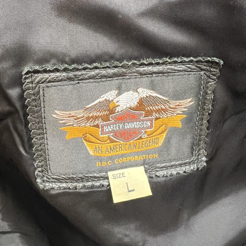 ハーレーダビッドソン Harley-Davidson ジャケット、上着 ダウンジャケット オールレザー ダウンジャケット L 黒 / ブラック / black メンズ USED 古着 中古 50149996