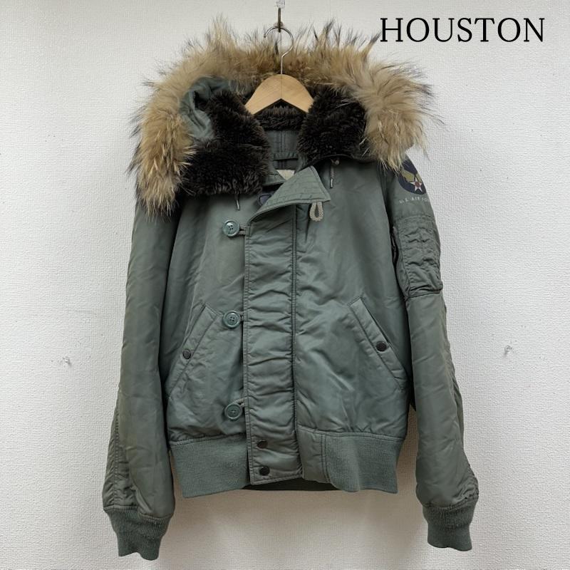 ヒューストン HOUSTON ジャケット、上着 フライトジャケット N-2B フード ファー ミリタリー フライト ジャケット S カーキオリーブ / カーキオリーブ / メンズ USED 古着 中古 50150007