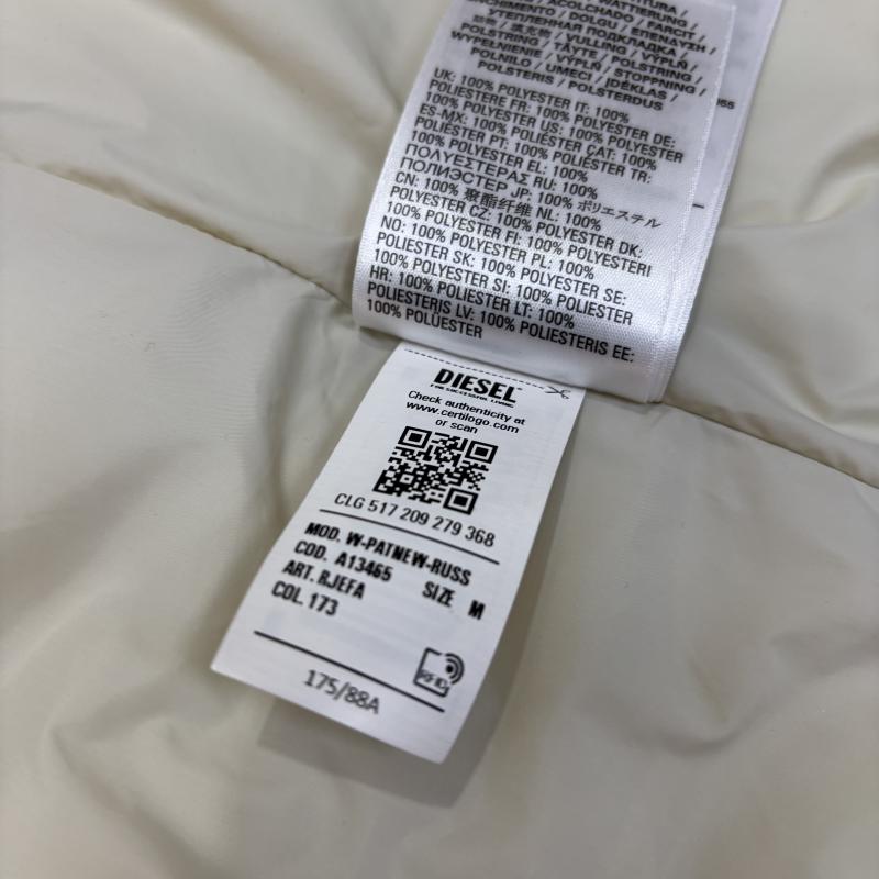 ディーゼル DIESEL コート コート一般 ロングコート 中綿 ダブルジップ 光沢 M 白 / ホワイト / white レディース USED 古着 中古 50150020