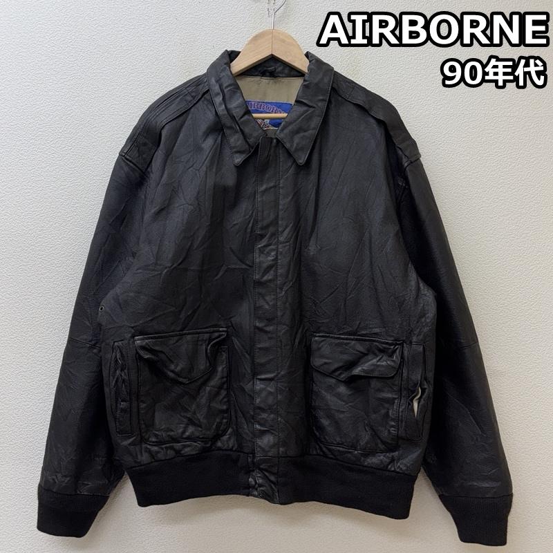 古着 USED ジャケット、上着 レザージャケット AIRBORNE 90年代 ビンテージ A-2 タイプ レザー フライト ジャケット 90s VINTAGE L メンズ USED 古着 中古 50150048