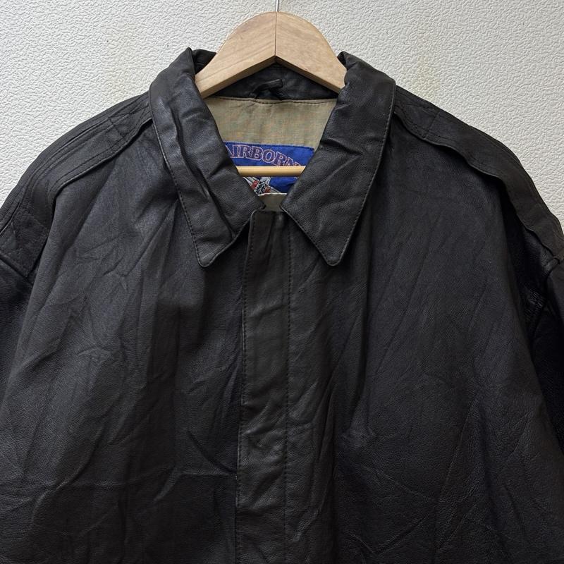 古着 USED ジャケット、上着 レザージャケット AIRBORNE 90年代 ビンテージ A-2 タイプ レザー フライト ジャケット 90s VINTAGE L メンズ USED 古着 中古 50150048