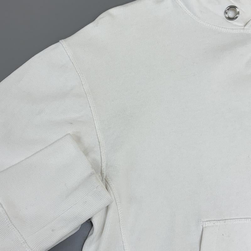 ヘルムートラング HELMUT LANG パーカー 長袖 サイドリブ プルオーバー フーディ パーカー ロゴ 刺繍 M 白 / ホワイト / white メンズ USED 古着 中古 50150055