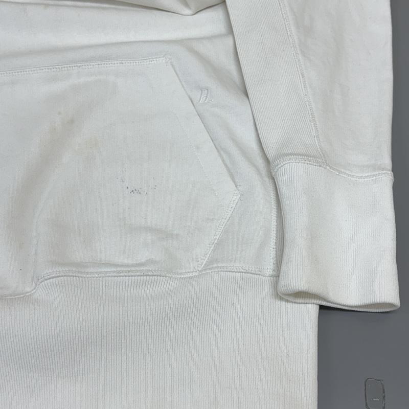 ヘルムートラング HELMUT LANG パーカー 長袖 サイドリブ プルオーバー フーディ パーカー ロゴ 刺繍 M 白 / ホワイト / white メンズ USED 古着 中古 50150055