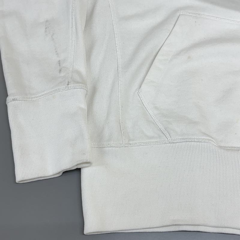ヘルムートラング HELMUT LANG パーカー 長袖 サイドリブ プルオーバー フーディ パーカー ロゴ 刺繍 M 白 / ホワイト / white メンズ USED 古着 中古 50150055
