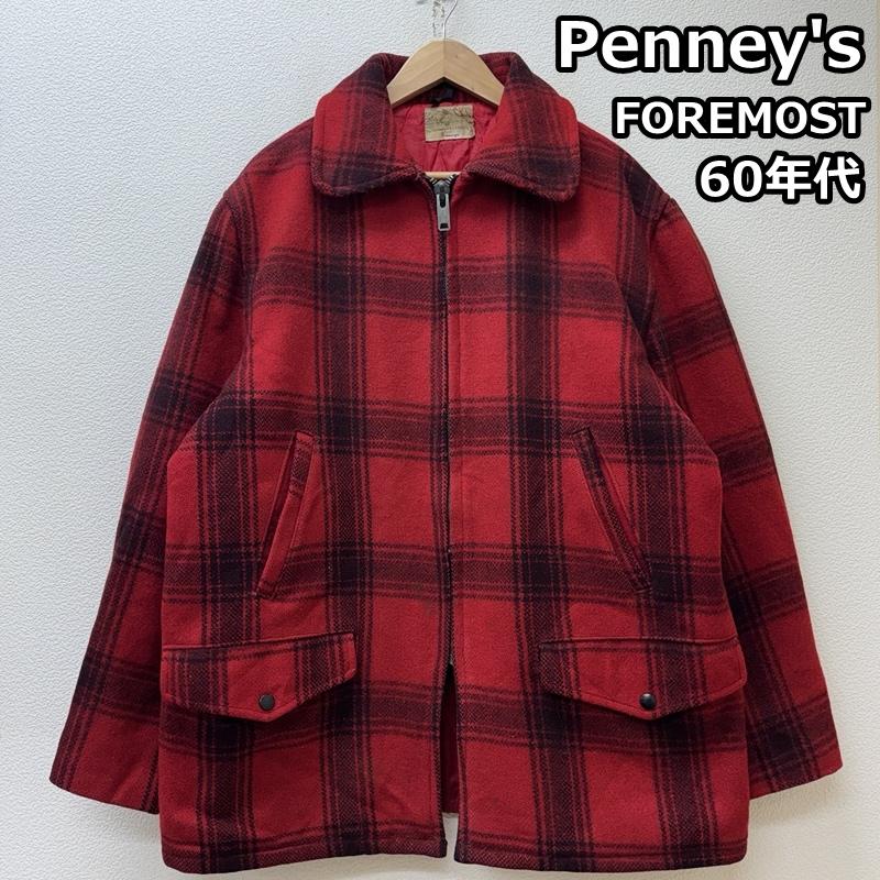 ペニーズ PENNEY S ジャケット、上着 ジャンパー、ブルゾン 60年代 ビンテージ FOREMOST チェック柄 ウール ハンティング ジャケット 60s VINTAGE - 黒 / ブラック / black X 赤 / レッド / red メンズ USED 古着 中古 50150081