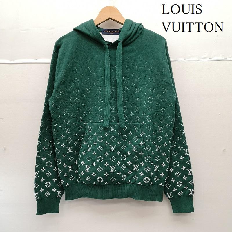 ルイヴィトン LOUIS VUITTON パーカー 長袖 23AW RM232Q USO HNN45W モノグラム グラディエント ニット パーカー XS 緑 / グリーン / green メンズ USED 古着 中古 50150093