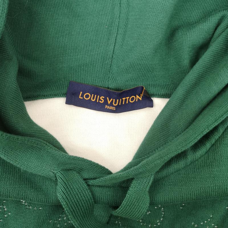 ルイヴィトン LOUIS VUITTON パーカー 長袖 23AW RM232Q USO HNN45W モノグラム グラディエント ニット パーカー XS 緑 / グリーン / green メンズ USED 古着 中古 50150093