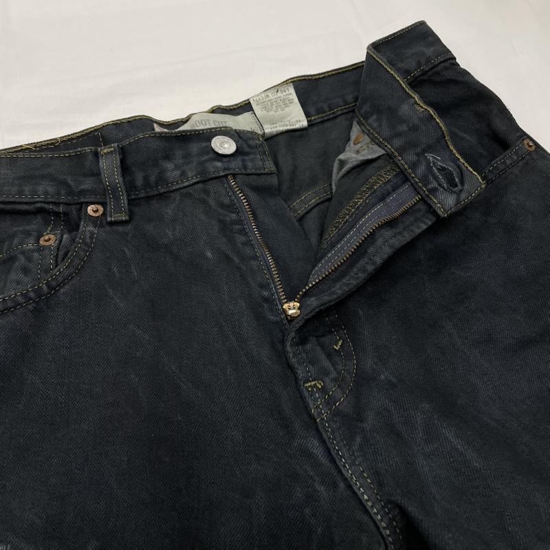 リーバイス Levi s パンツ デニム、ジーンズ 517 ブーツカット ジーンズ メキシコ製 リメイク ダメージ加工 W31 L36 31インチ ダメージ加工 黒 / ブラック / black メンズ USED 古着 中古 50150165