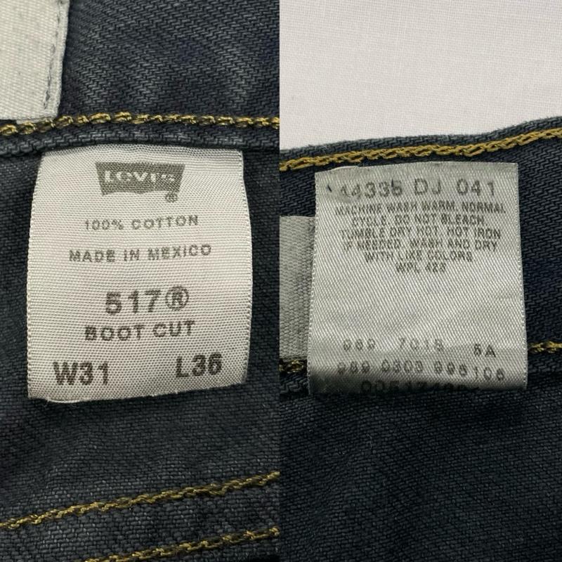 リーバイス Levi s パンツ デニム、ジーンズ 517 ブーツカット ジーンズ メキシコ製 リメイク ダメージ加工 W31 L36 31インチ ダメージ加工 黒 / ブラック / black メンズ USED 古着 中古 50150165