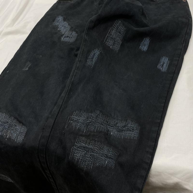 リーバイス Levi s パンツ デニム、ジーンズ 517 ブーツカット ジーンズ メキシコ製 リメイク ダメージ加工 W31 L36 31インチ ダメージ加工 黒 / ブラック / black メンズ USED 古着 中古 50150165