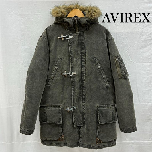 アヴィレックス AVIREX コート コート一般 OFFICERS UNIFORM ファイヤーマン モッズコート ファー ダウン ライナー付き 612231 L メンズ USED 古着 中古 50150179