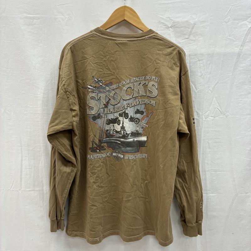 ハーレーダビッドソン Harley-Davidson Tシャツ 長袖 Hanes 2010 ロングスリーブ ポケット Tシャツ 4面 プリント L メンズ USED 古着 中古 50150186