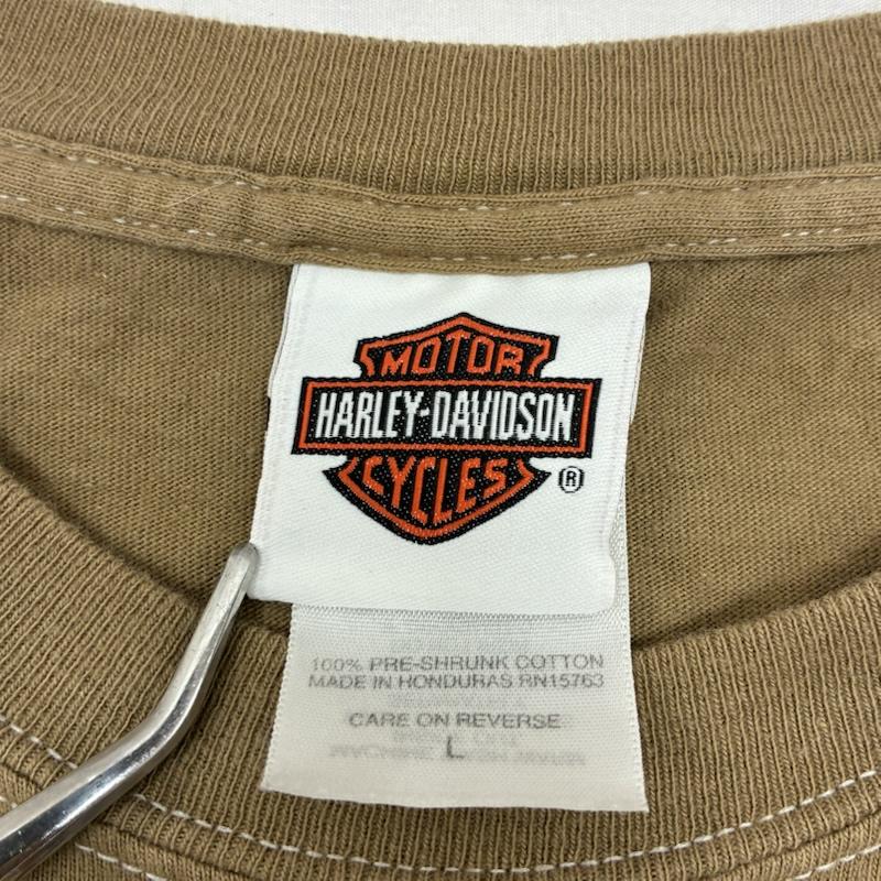 ハーレーダビッドソン Harley-Davidson Tシャツ 長袖 Hanes 2010 ロングスリーブ ポケット Tシャツ 4面 プリント L メンズ USED 古着 中古 50150186