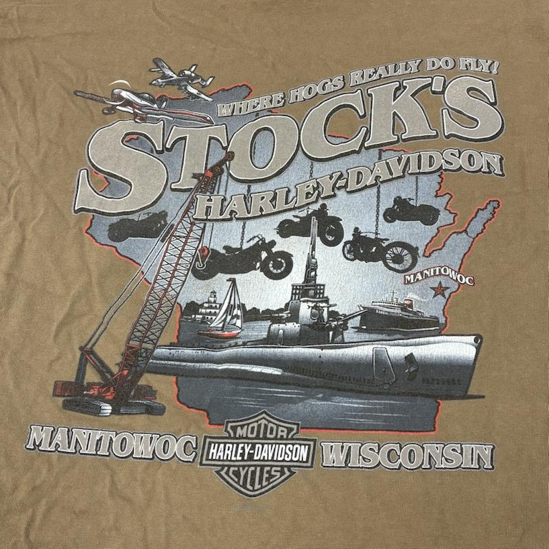 ハーレーダビッドソン Harley-Davidson Tシャツ 長袖 Hanes 2010 ロングスリーブ ポケット Tシャツ 4面 プリント L メンズ USED 古着 中古 50150186