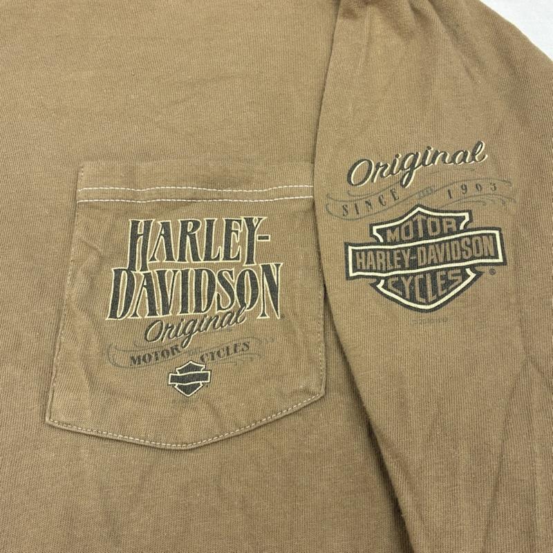 ハーレーダビッドソン Harley-Davidson Tシャツ 長袖 Hanes 2010 ロングスリーブ ポケット Tシャツ 4面 プリント L メンズ USED 古着 中古 50150186