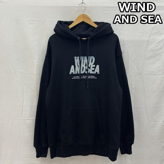 ウィンダンシー WIND AND SEA パーカー 長袖 WDS-0-WIN-24-Q2-CS-01 ロゴ プリント プルオーバー フーディ スウェット パーカー L 黒 / ブラック / black メンズ USED 古着 中古 50150192