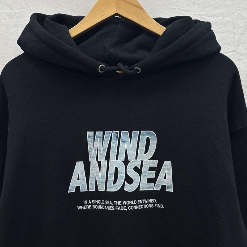 ウィンダンシー WIND AND SEA パーカー 長袖 WDS-0-WIN-24-Q2-CS-01 ロゴ プリント プルオーバー フーディ スウェット パーカー L 黒 / ブラック / black メンズ USED 古着 中古 50150192
