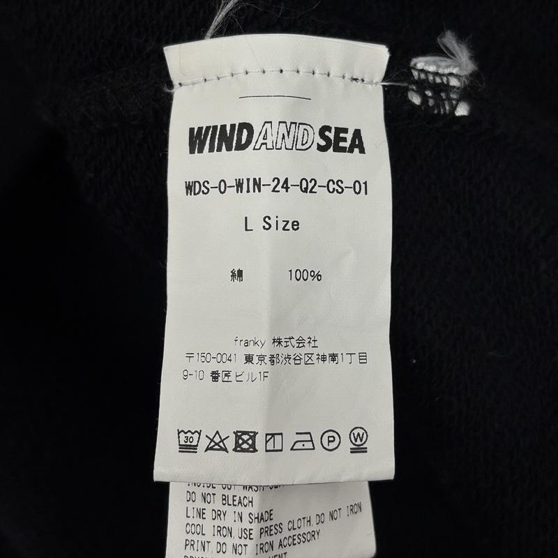 ウィンダンシー WIND AND SEA パーカー 長袖 WDS-0-WIN-24-Q2-CS-01 ロゴ プリント プルオーバー フーディ スウェット パーカー L 黒 / ブラック / black メンズ USED 古着 中古 50150192
