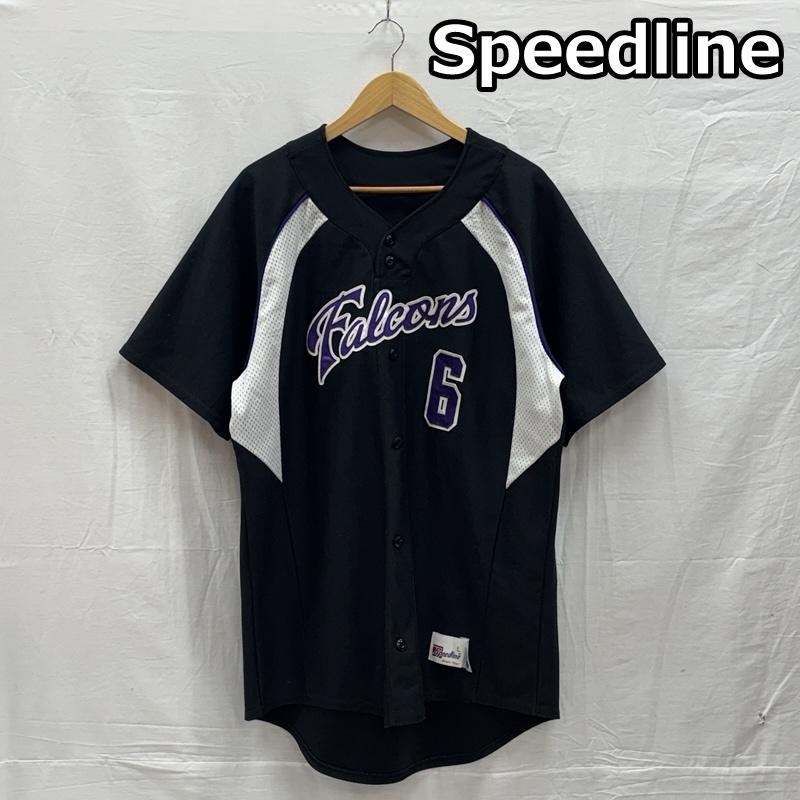 古着 USED Tシャツ 半袖 Speedline スピードライン Falcons ロゴ ナンバリング ジャージー プルオーバー Tシャツ L 黒 / ブラック / black X 白 / ホワイト / white X 紫 / パープル / purple メンズ USED 古着 中古 50150196
