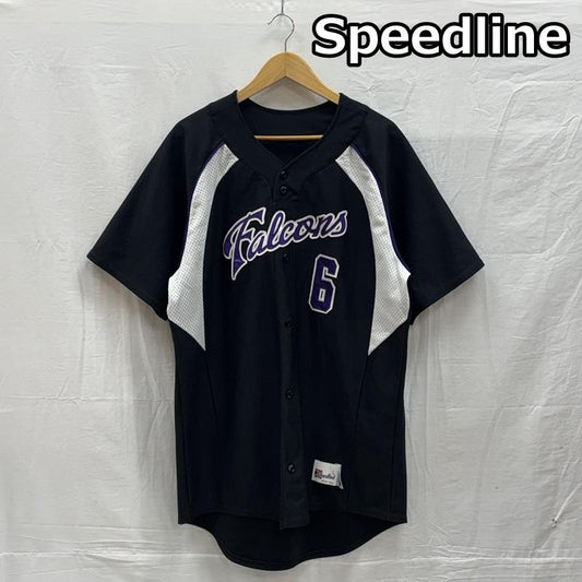 古着 USED Tシャツ 半袖 Speedline スピードライン Falcons ロゴ ナンバリング ジャージー プルオーバー Tシャツ L 黒 / ブラック / black X 白 / ホワイト / white X 紫 / パープル / purple メンズ USED 古着 中古 50150196